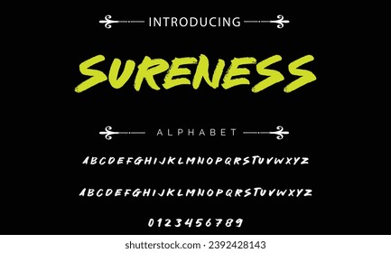 Sureness Stylish brush painted an uppercase vector letters, alphabet, typeface.