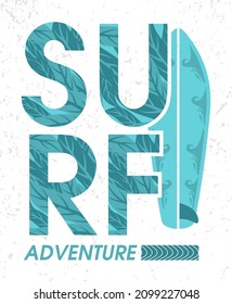 Surf adventure typography poster concepts
