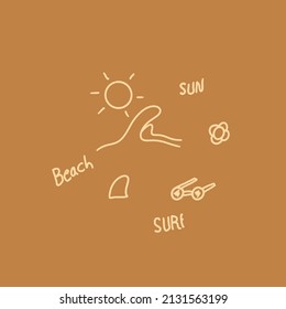 surf and beach element. illustration vector