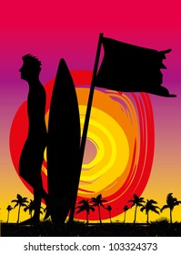 surf beach flag