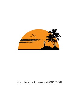 Surf beach silhouette