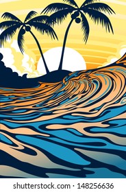 Surfstrand bei Sonnenaufgang