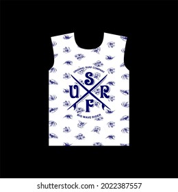 surf big wave pattern tshirt design