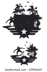surf black shield with rider and palms