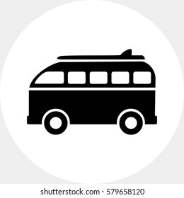 Surf Board Bus Icon