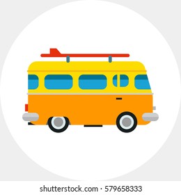 Surf Board Bus Icon