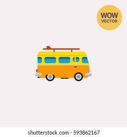 Surf Board Bus Icon
