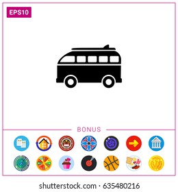 Surf Board Bus Icon