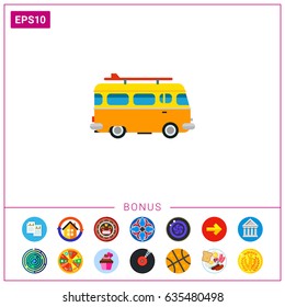 Surf Board Bus Icon