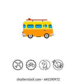 Surf Board Bus Icon