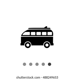 Surf board bus simple icon