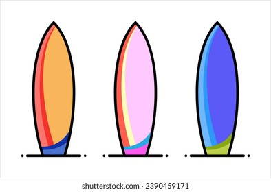 Surf Board Graphics, Stripe : Vinyl Ready Design Vector Art Illustration