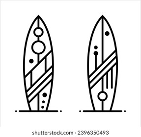 Surf Board Graphics, Stripe : Vinyl Ready Design Vector Art Illustration