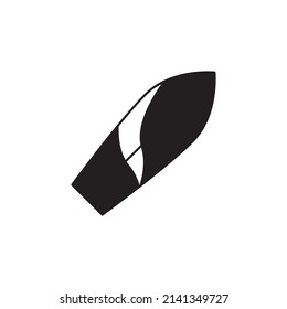 Surf board icon in black flat glyph, filled style isolated on white background