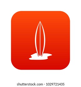 Surf board icon digital red for any design isolated on white vector illustration