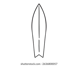Surf board icon doodle hand drawn. Outline Surf board line drawing clipart symbol. Vector illustration