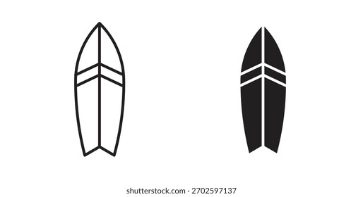 Icono de tabla de surf con trazo editable y paquete de Vector plano