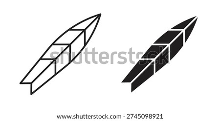 Surf board icon element for design projects