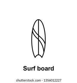 Surf board icon. Element of summer holiday icon. Thin line icon for website design and development, app development. Premium icon