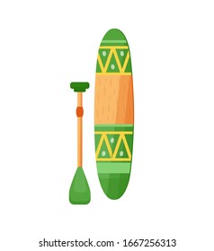 Surf board icon. Flat and cartoon illustration of surfboard vector sign for web design