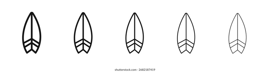 Icono de tabla de surf ilustración plana conjunto logo