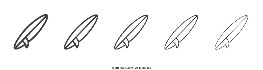 surf board icon flat thin illustration symbol