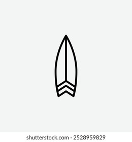 Surf board icon isolated on the white background.
