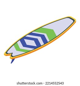 Surf board icon isometric vector. Sea vacation. Holiday coast