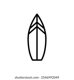 Surf board icon linear logo isolated