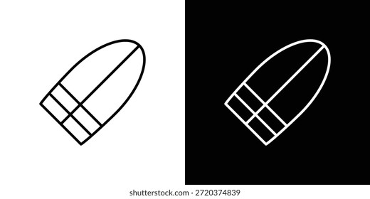 Icono de tabla de surf. Diseño de Vector minimalista. Trazo editable. EPS10