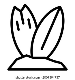 Surf board icon outline vector. Beach surfboard. Summer wave surf board