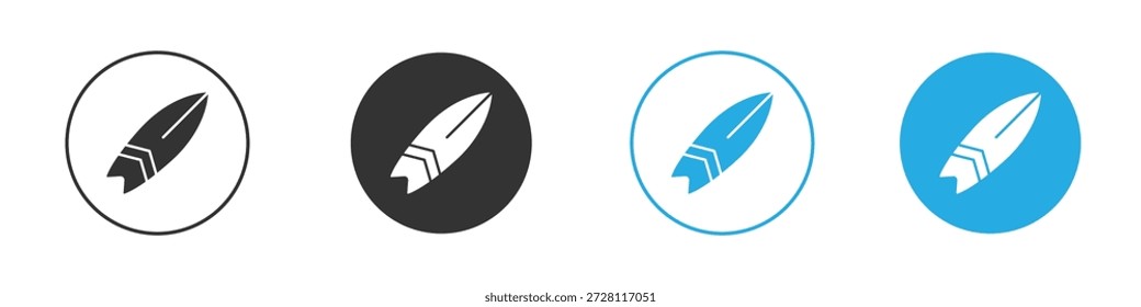 Icono de tabla de surf. ilustración simple diseño gráfico doodle negro