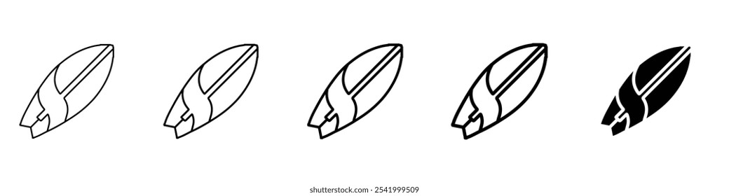 surf board icon Simple outline illustration