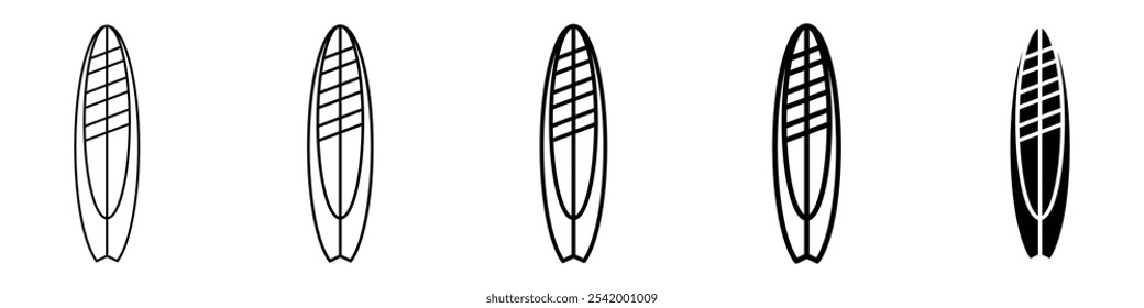 Icono de tabla de surf Ilustración de contorno simple