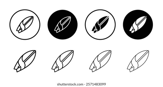 surf board icon Simple outline illustration set