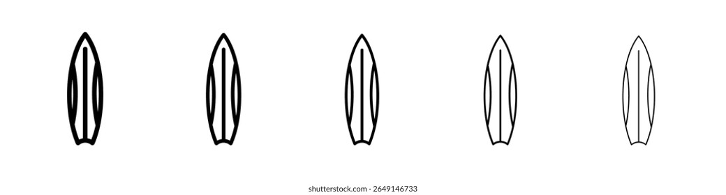 surf board icon simple vector outline logo