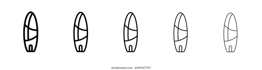 surf board icon simple vector outline logo
