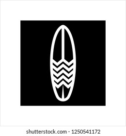 Surf Board Icon, Water Sport Icon Vector Art Illustration