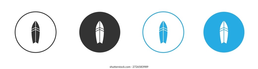 Iconos de la tabla de surf, para el concepto móvil y el Diseño web. Ilustración vectorial. EPS10