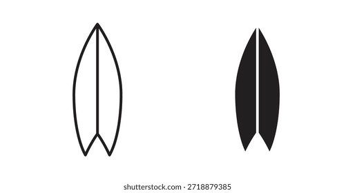 Conjunto de iconos de tabla de surf aislados sobre fondo blanco Ilustración vectorial plana.