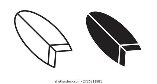 Surfbrett-Symbole, Vektorsammlung für Webdesigns. Flache Symbole