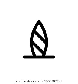 Surf board line vector icon
