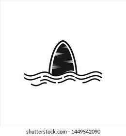 surf board logo silhouette vector icon