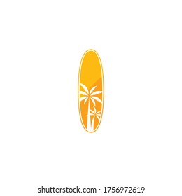 Surf board logo vector icon template design 