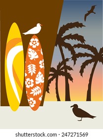Surf board scene
