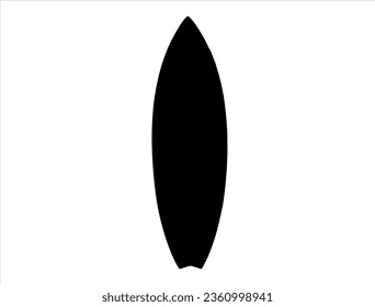 Surf board silhouette vector art white background