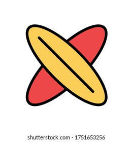 Surf board, sport icon. Simple color with outline vector elements of camping icons for ui and ux, website or mobile application