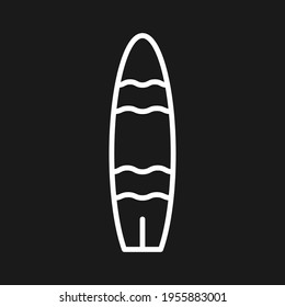 Surf board, surfing, surfing board Icon vector image. Can be used for Summer and Holidays. Suitable for mobile apps, web apps and print media.