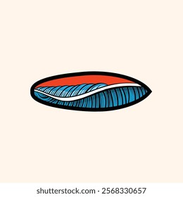 Surf Board wave design.surfing beach logo vintage vector illustration template icon design.