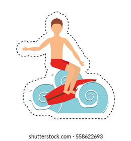 surf boarding extreme sport vector illustration design